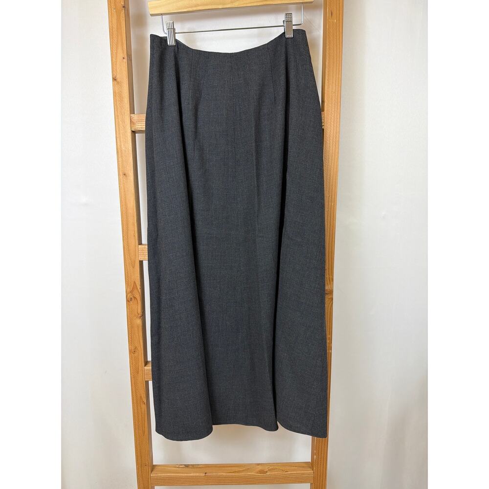 Vintage 90's DKNY Gray Wool 5-Button Wrap Skirt Size 12 Made in Hong Kong - Picture 4 of 6